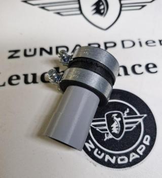 Preview: Zündapp Ansaugrohr 284-04.110 für KS 50 mit VM20 - 151 inklusive Maßgenauer Ansauggummi + NORMA Schellen !